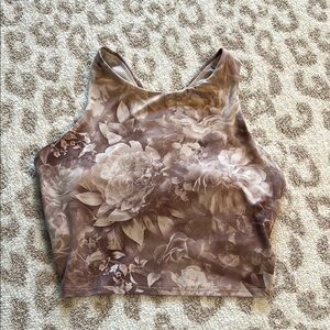 Athleta Pink Rose Crop Top Sports Bra.